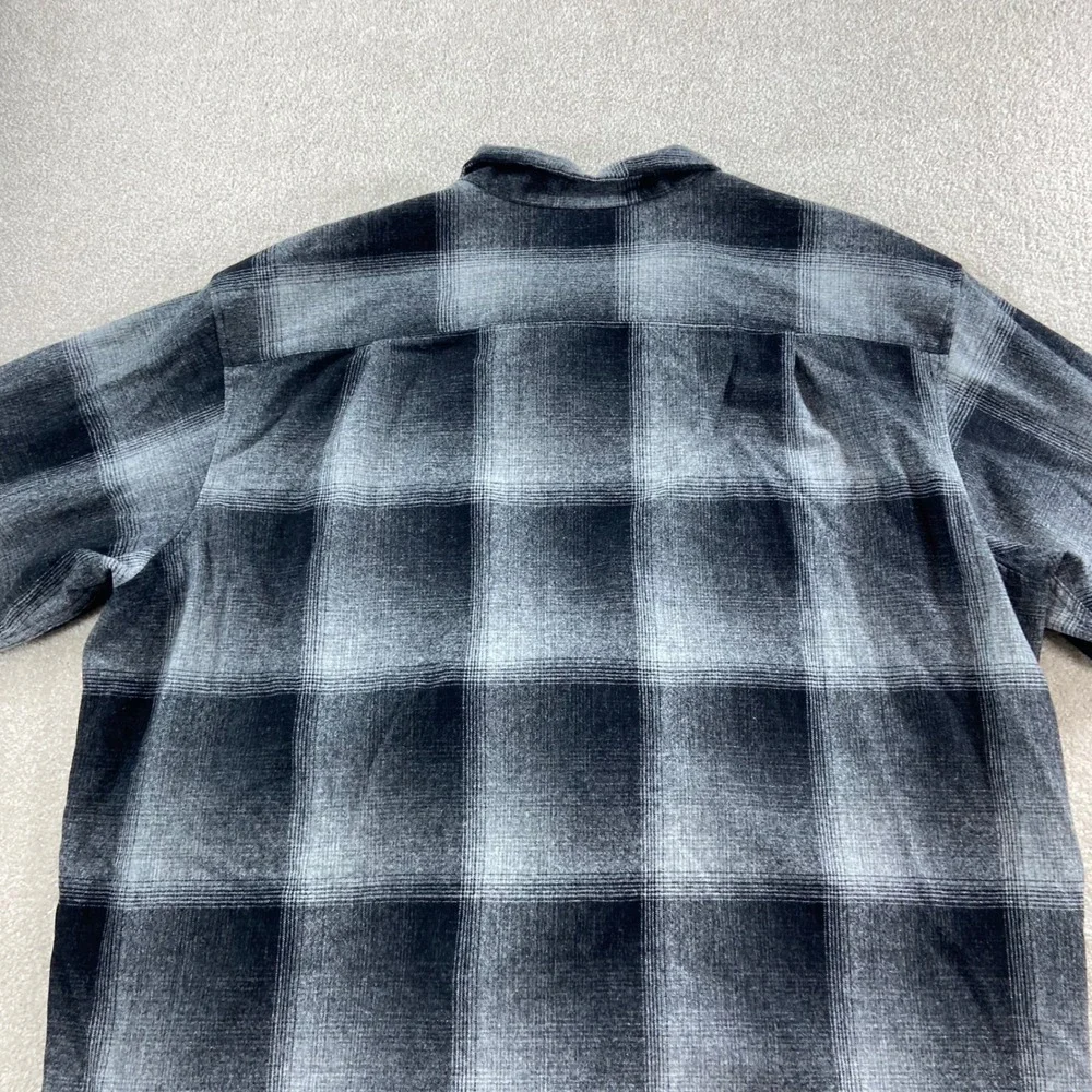 Pendleton Board Shirt Mens 4XT Grey Black Wool Shadow Plaid Flannel Button Up